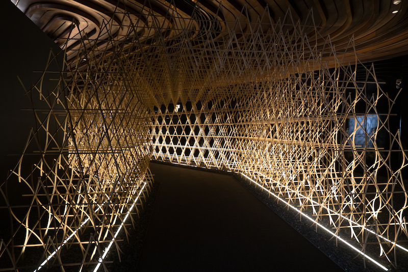 《竹涧》，“隈研吾:五感的建筑”展览入口处 ©上海复星艺术中心