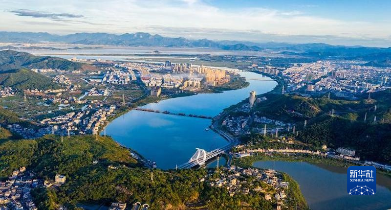 漩门湾两岸风光。新华网发 玉环市委宣传部供图