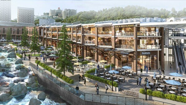 云顶王城设计图:2000 米长的步行街道、喷泉灯光点缀的河岸和精致的露天餐厅。