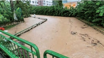 新加坡路面行洪通道（上为旱天、下为雨天）