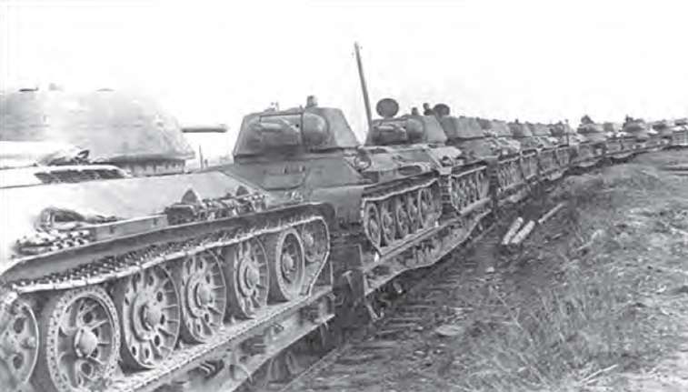 图4.伟大的卫国战争期间苏联用铁路运输装甲技术装备