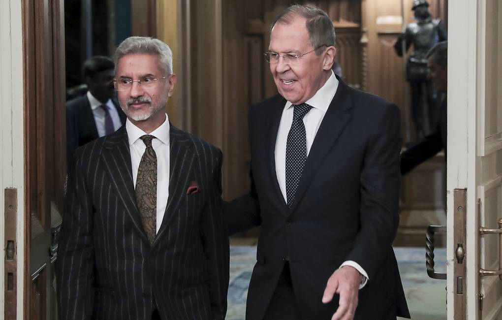 印度外长苏杰生与俄罗斯外长拉夫罗夫6日会晤，图自俄媒
