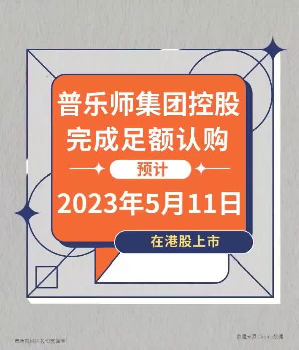 普乐师集团控股完成足额认购，预计2023年5月11日在港股上市