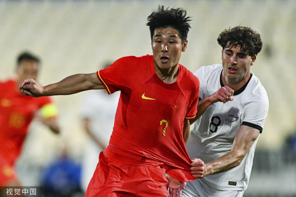 当地时间2023年3月23日,新西兰奥克兰。2023足球友谊赛,中国男足0-0新西兰。