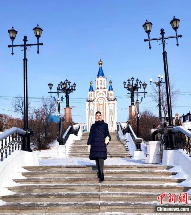 伊丽娜在故乡哈巴罗夫斯克市。受访者供图
