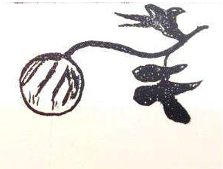 古埃及墓葬中的球状条纹果实 资料来源:L. Keimer, Die Gartenpflanzen im Alten A¨gypten, Hamburg: Hoffmann & Campe, 1924, p.170.