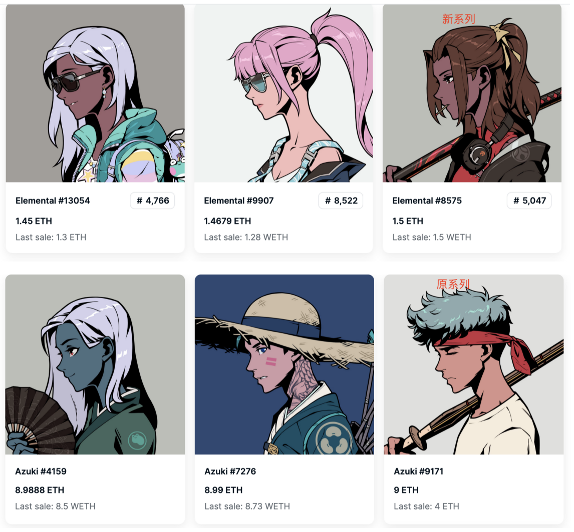 NFT 蓝筹股Azuki新系列与原作高度重合，市场抛售新作跌破发行价