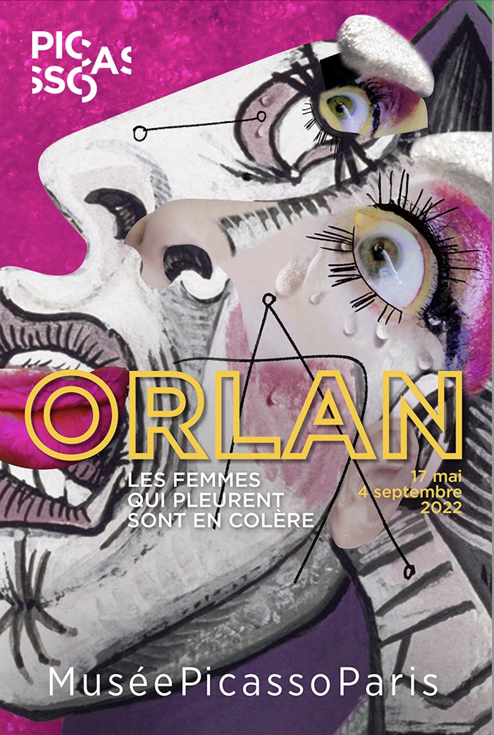 2022年，毕加索博物馆举办当代艺术家奥兰 (Orlan）个展的海报。