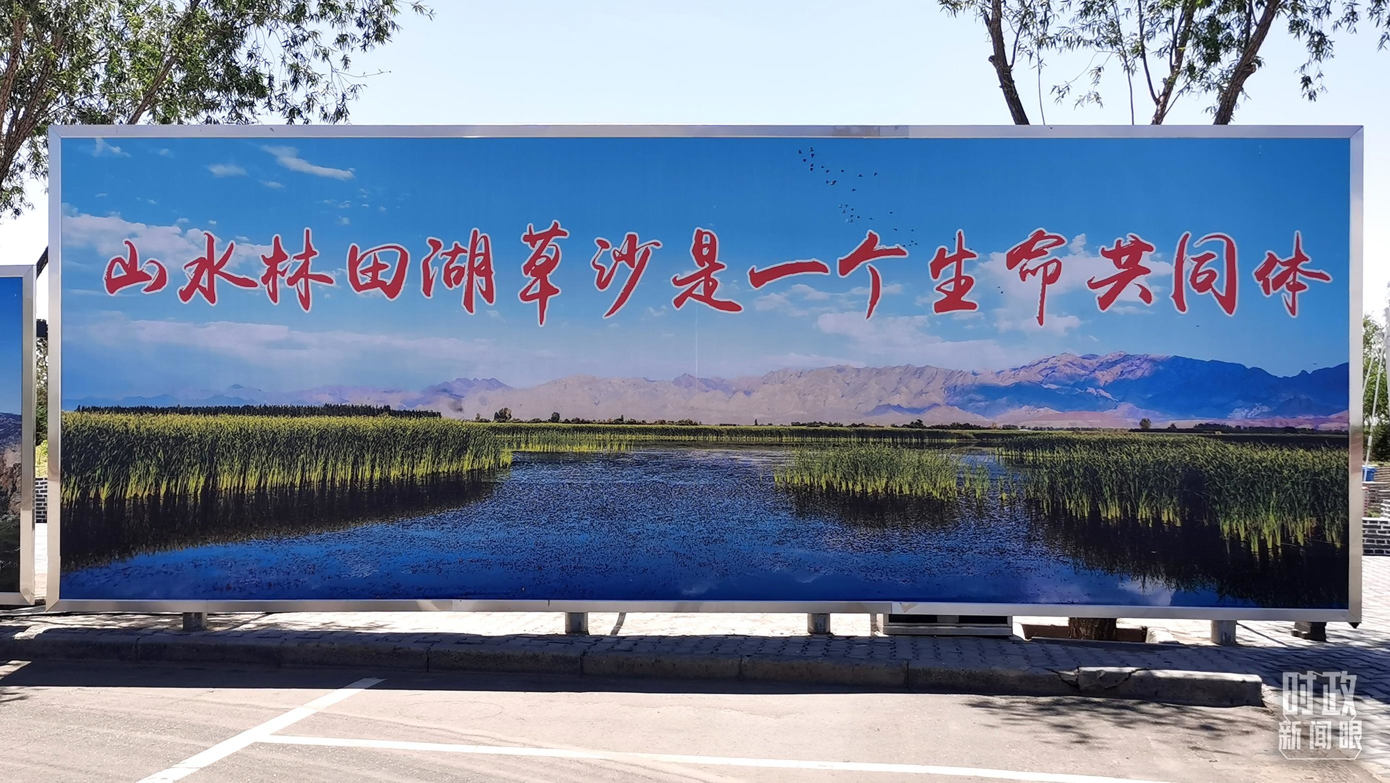 △巴彦淖尔当地标语牌。（总台央视记者杨波拍摄）