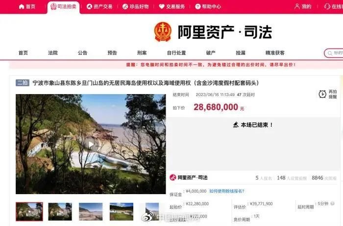 拍卖页面截图。