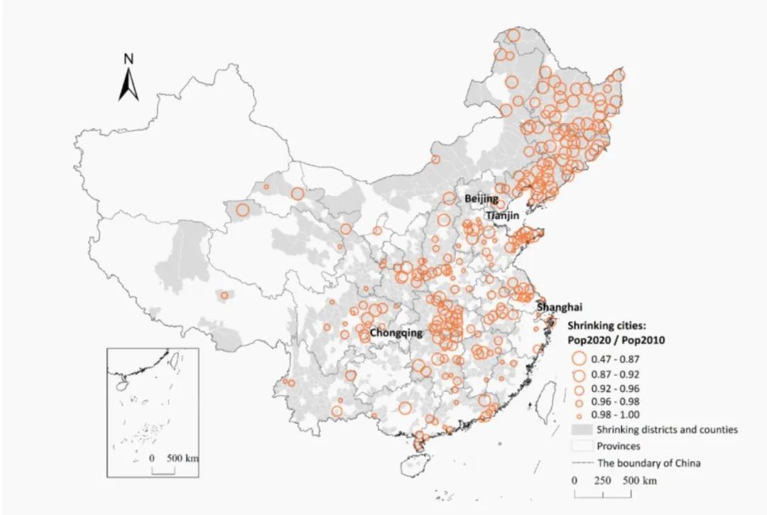 龙瀛团队：2010-2020年人口收缩的县区市，新疆数据暂缺