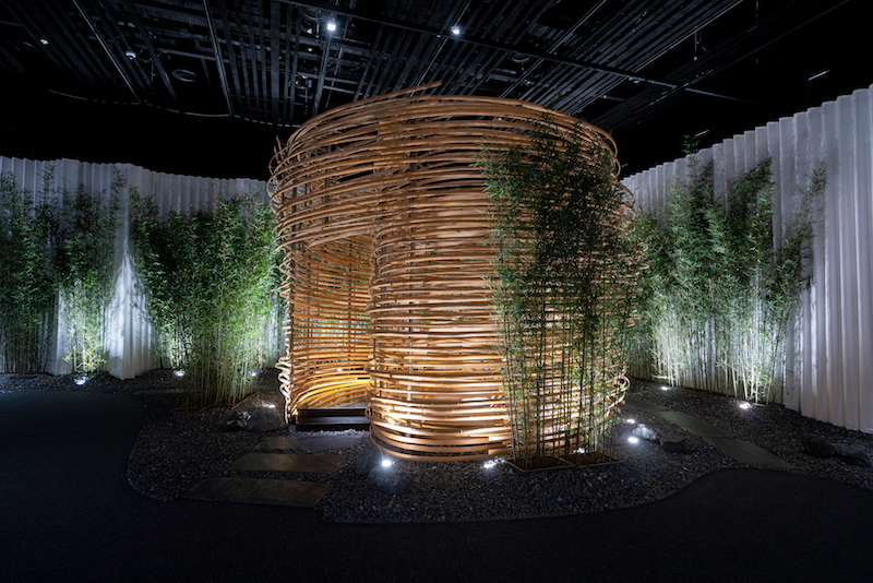 《竹曲》“隈研吾:五感的建筑”展览现场，©上海复星艺术中心