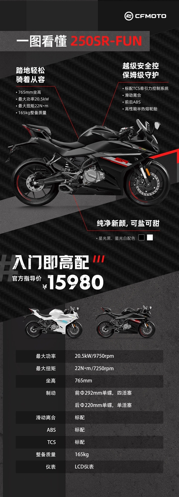 售1.598万元 春风250SR摩托家族新成员上市:1米5也能骑