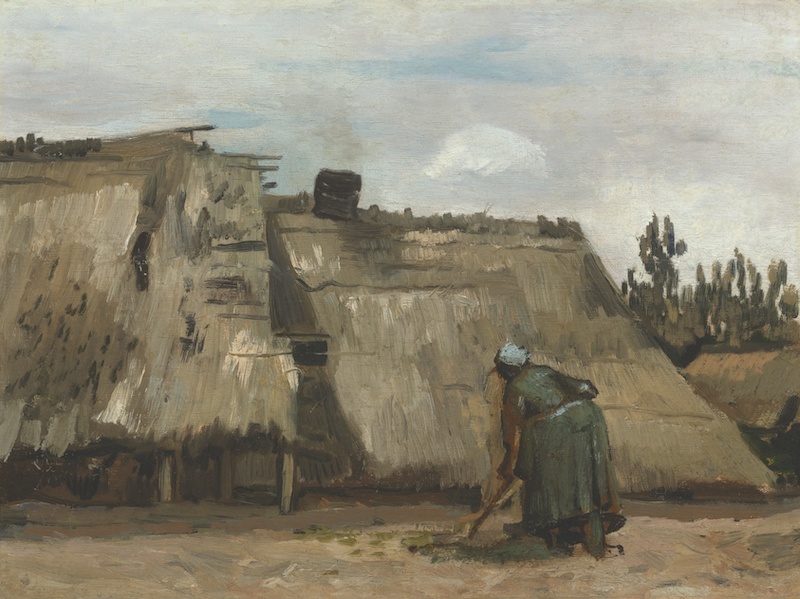 梵高，《在小屋前挖土的農婦》，1885