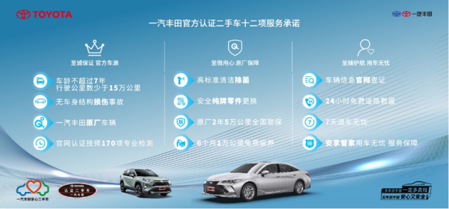 安心 安全 高保值 一汽丰田认证二手车全流程服务价值值得信赖！