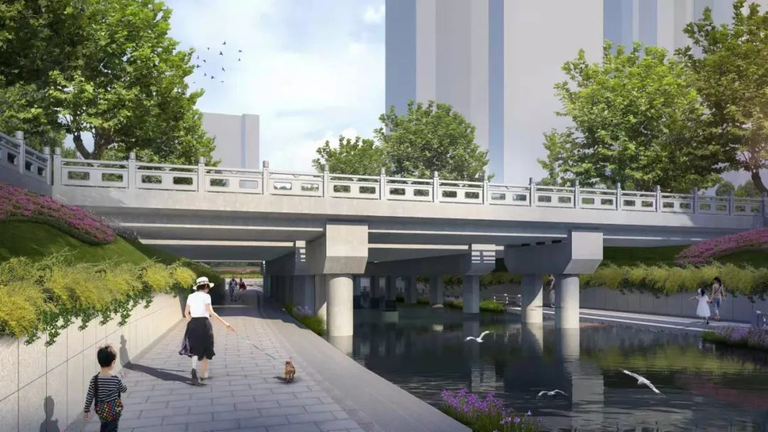 金水河综合整治工程大学北路桥项目效果图。中建七局交通公司 图