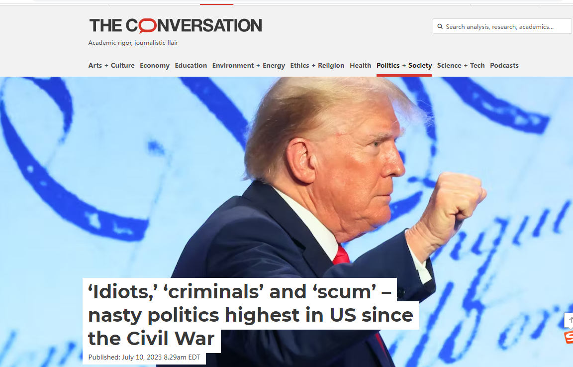 【透视】澳大利亚媒体:美国政治生态已达到自内战以来最肮脏的程度