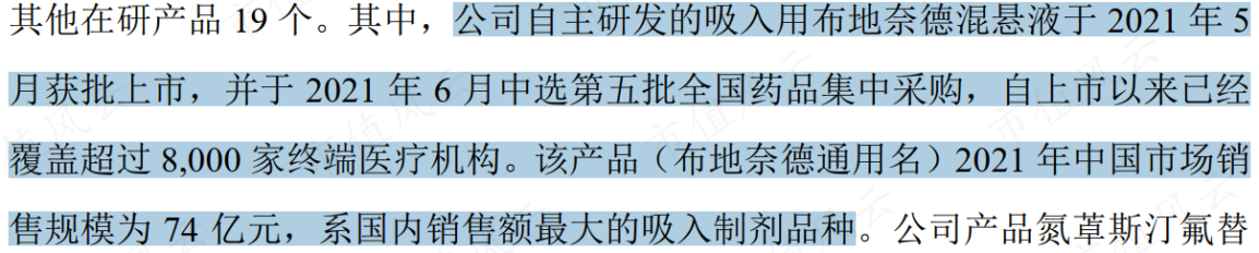 (来源:长风药业招股书)