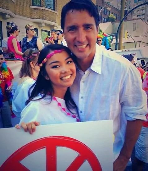 ● 程颂莲与当时还未当选加拿大总理的特鲁多