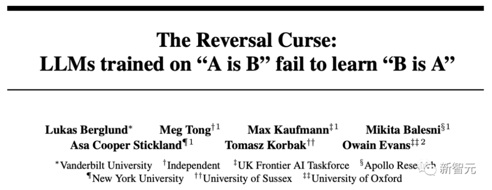 论文地址:https://owainevans.github.io/reversal_curse.pdf
