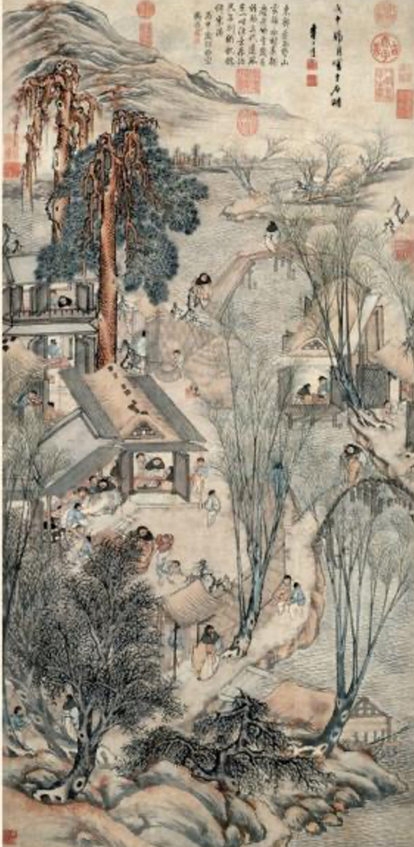 《岁朝村庆图轴》,明,李士达作。来源/故宫博物院