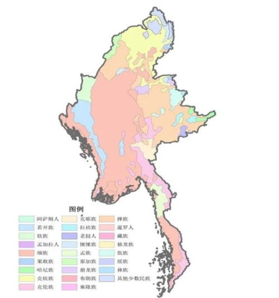 ● 缅甸各民族势力分布图