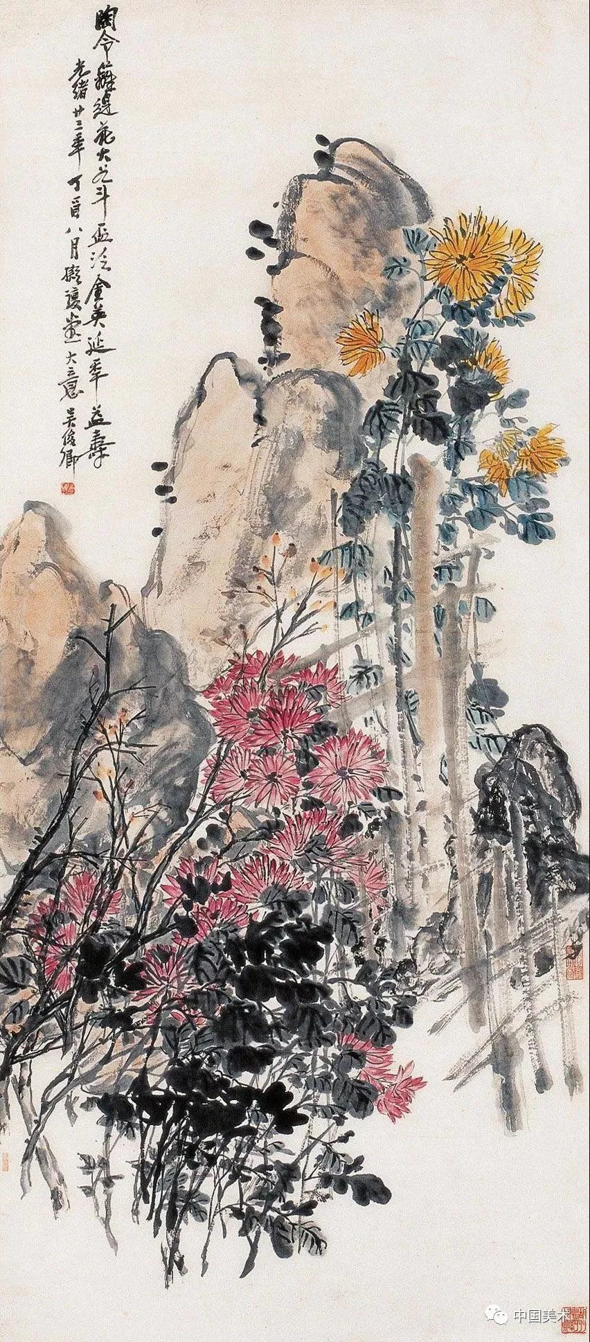 吴昌硕画菊四大特点
