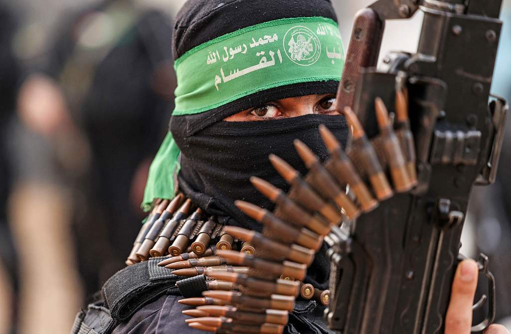 当地时间2021年11月14日，巴勒斯坦加沙地带，哈马斯的武装派别卡桑旅成员。