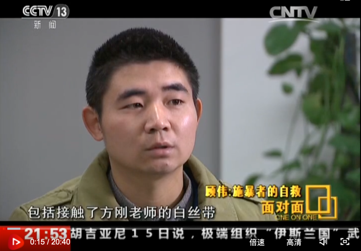 顾伟参加央视《面面观》节目画面截图。图源:央视网