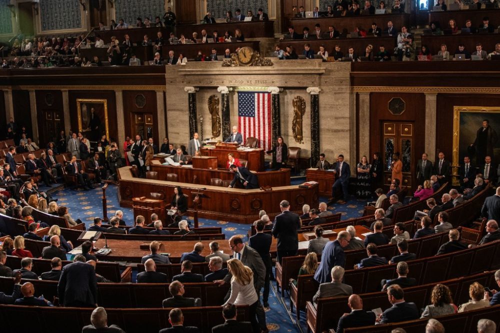10月18日，美国华盛顿国会众议院举行议长选举第二轮投票。新华社发（亚伦摄）