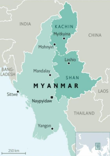 ● “缅北”多指缅甸东北部毗邻中国的掸邦和克钦邦地区
