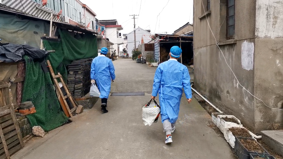 嘉善县天凝镇家庭医生和护士进村上门随访。共享联盟·嘉善 邹鲁尊 摄