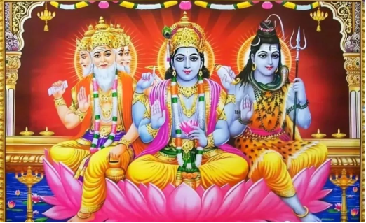 ▲印度教三大主神：梵天、湿婆、毗湿努