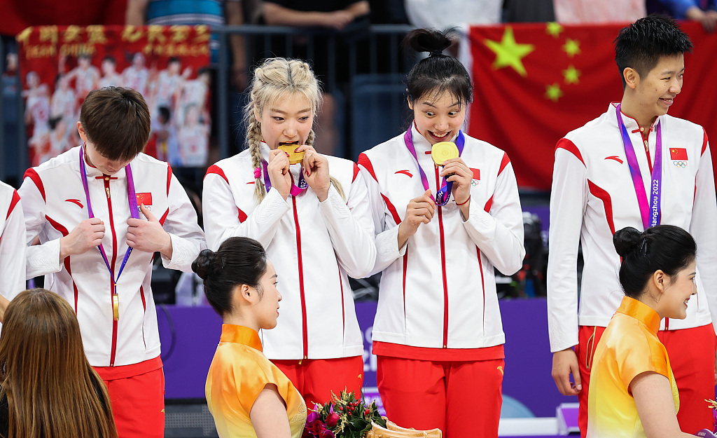 中国女篮杭州亚运会夺金。
