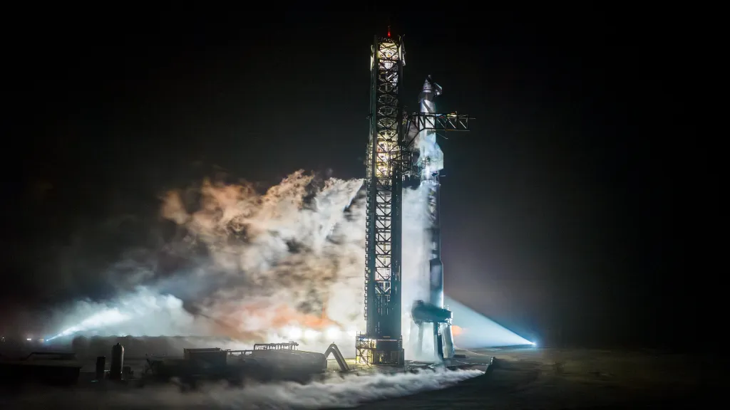 “太空”新闻网称,SpaceX公司当地时间4日在社交平台上发帖,分享关于”为‘星舰’火箭试飞开展加注推进剂测试工作“的消息。该图为SpaceX公司帖子中的配图。