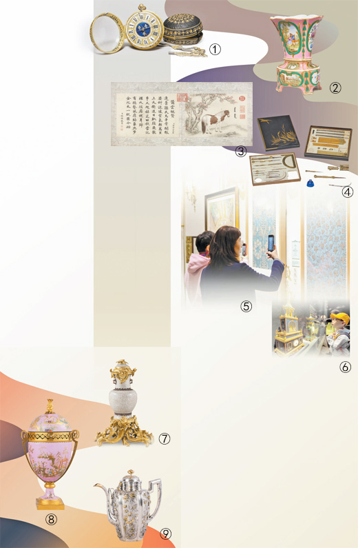 图①:铜镀金壳开光人物像怀表。
