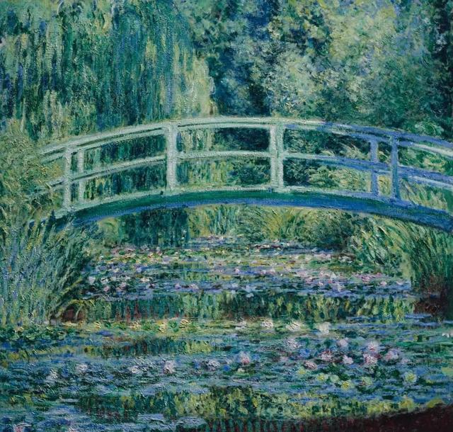 ▲ 克劳德·莫奈 (Claude Monet) 《睡莲和日本桥》,油画,1899 ©️普林斯顿大学艺术博物馆