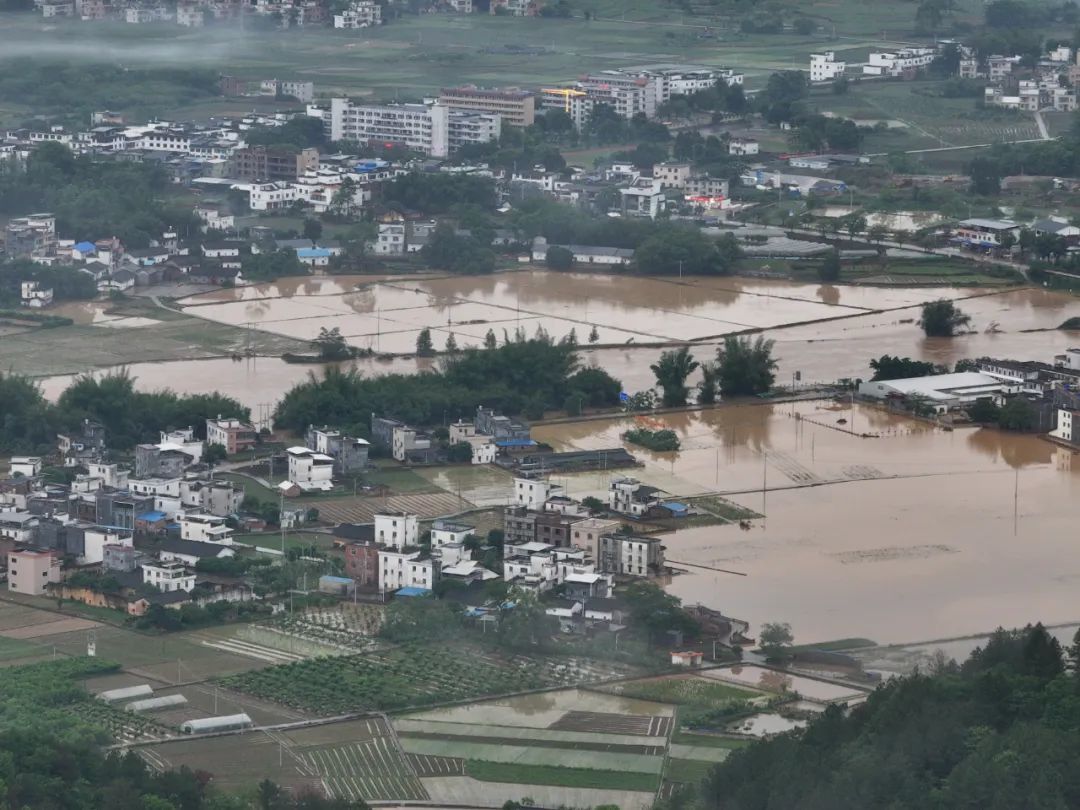 4月20日，广东韶关浈江区车站街道安全东路、莲花山社区、泰安小区等区域发生积水导致街道内涝。消防救援人员转移被困人员。图/韶关消防