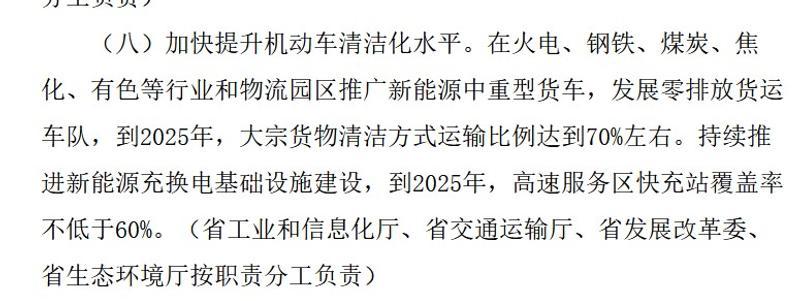 辽宁：到2025年高速服务区快充站覆盖率不低于60%