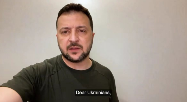 泽连斯基当地时间23日在社交媒体X上发表视频讲话。