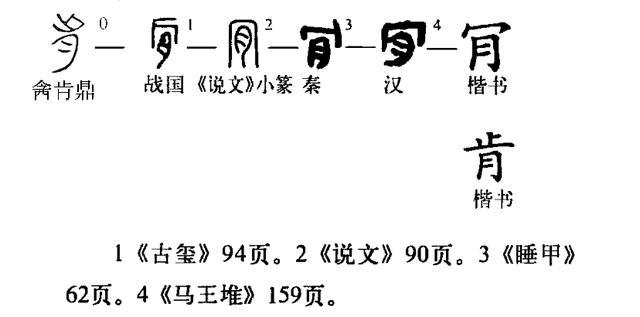 (肎的字形演变）