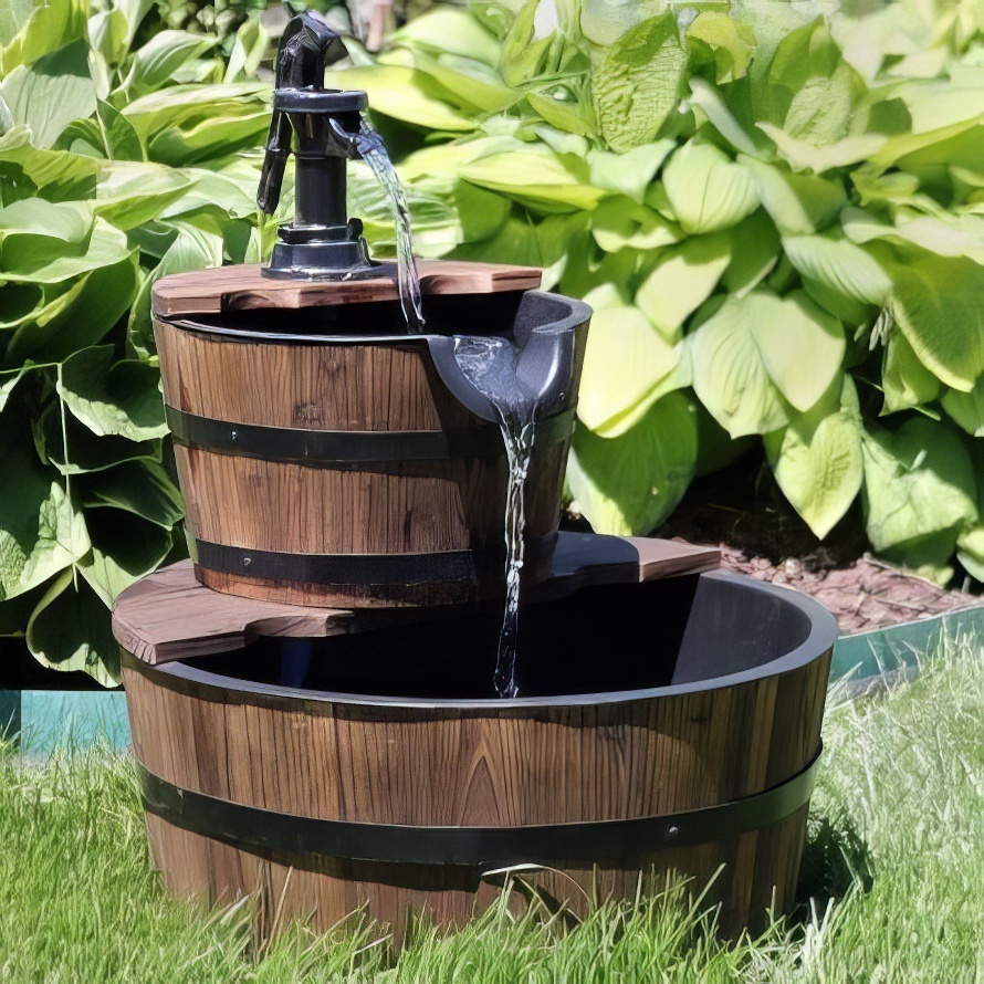 Sunnydaze 23_H Electric Fir Wood 2-Tier Farmhouse Barrel with Metal Decorative Hand Pump Outdoor Water Fountain-topaz-enhance.jpg