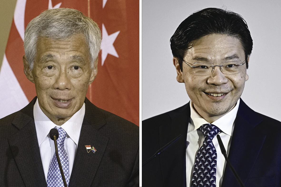 左图为即将正式卸任新加坡总理的李显龙,右图为继任者黄循财。(视觉中国)