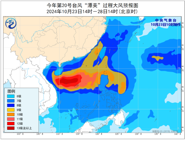 台风“潭美”明晚进入南海！中国南部海域大风持续刮6天！这些地方将有大暴雨