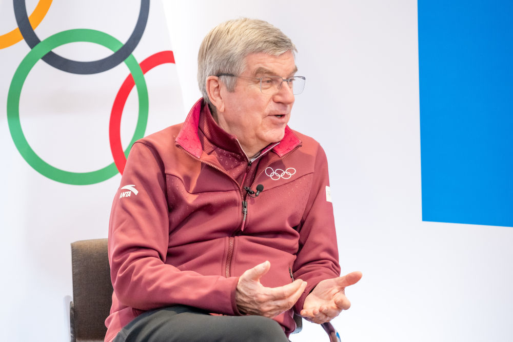 1月29日，国际奥委会主席巴赫在韩国江陵接受新华社记者专访。新华社记者 朱炜 摄