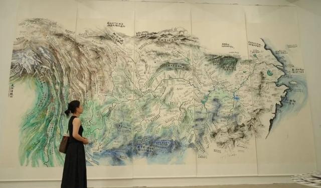 ▲ 《长江诗境图》,邱志杰,2022