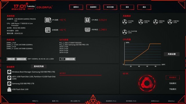 七彩虹 B650M GAMING FROZEN 主板评测 颜值拉满 玩法多样