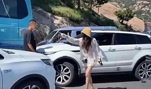 女司机逆行还殴打男司机。 封面新闻