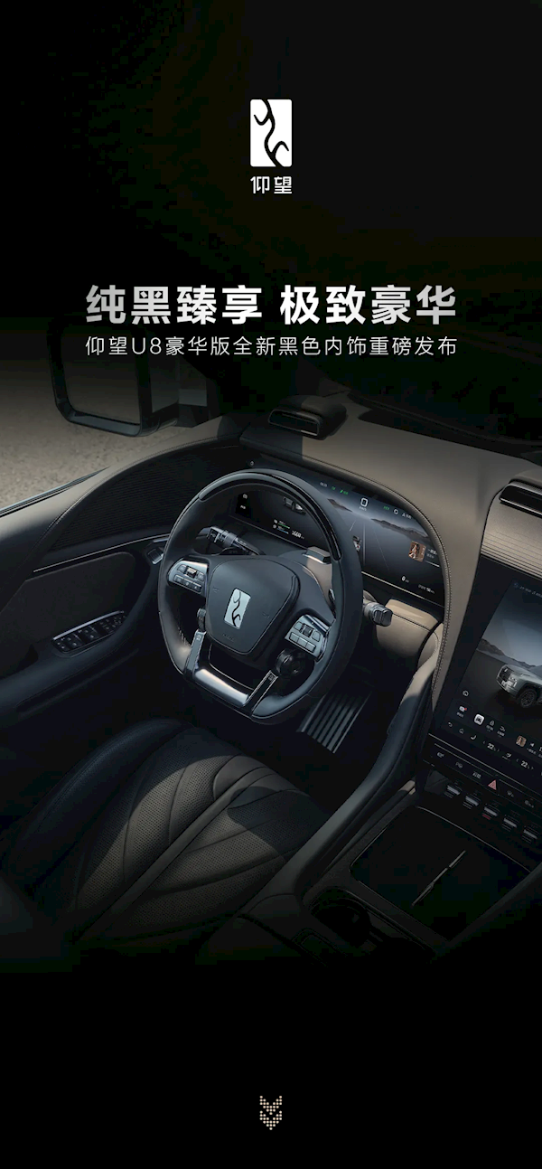 一图看懂:仰望U8全新黑色内饰发布