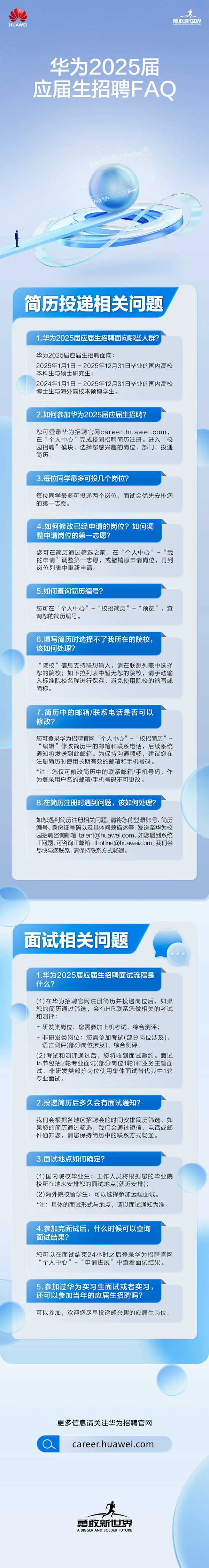 应届本科生起招!华为2025届招聘简历投递、面试流程公布